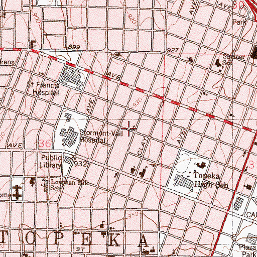 Topographic Map of Trinity Lutheran Church, KS