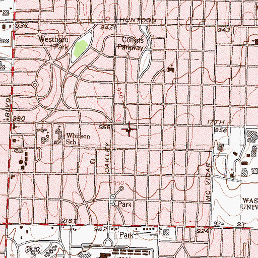 Topographic Map of First Congregational Church, KS