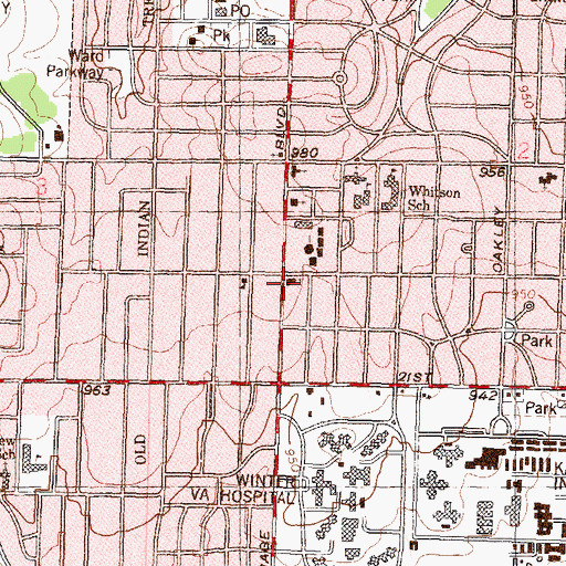 Topographic Map of First Southern Baptist Church, KS