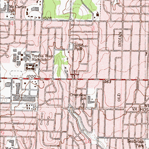 Topographic Map of Trinity Presbyterian Church, KS
