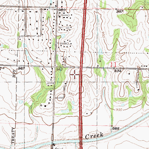 Topographic Map of Saint Peter's United Methodist Church, KS