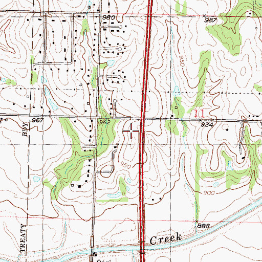 Topographic Map of Saint Peter's United Methodist Church, KS