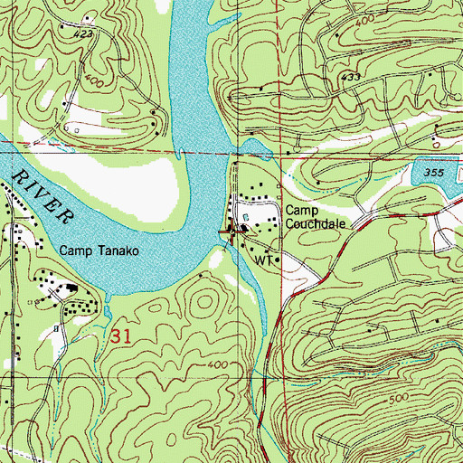 Topographic Map of Cooper Creek, AR