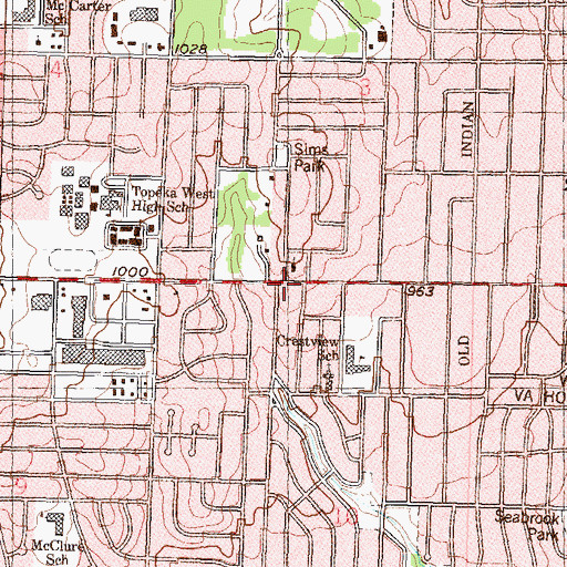 Topographic Map of Community Christian Church, KS