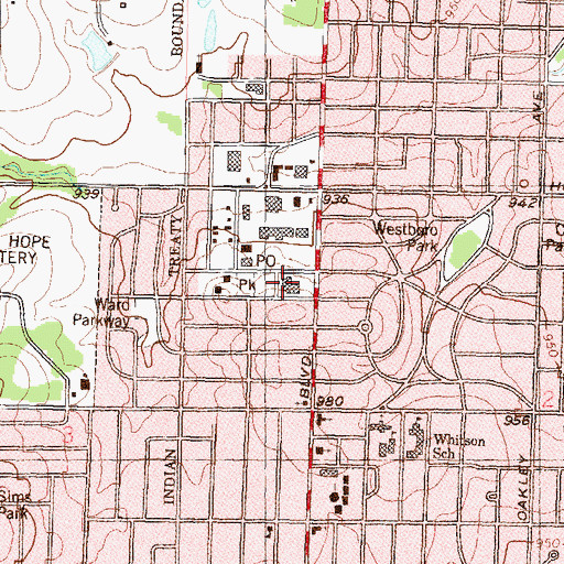 Topographic Map of Lowman United Methodist Church, KS