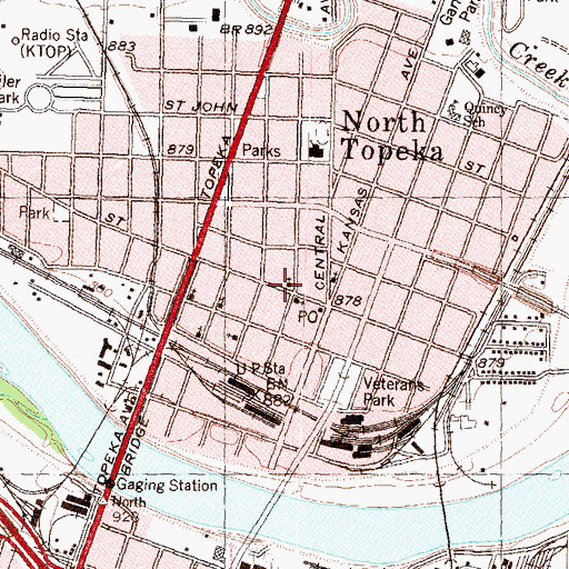 Topographic Map of Open Way Full Gospel Church, KS