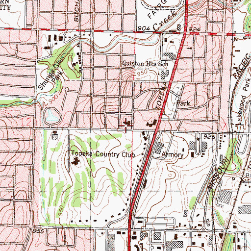 Topographic Map of Grace United Methodist Church, KS