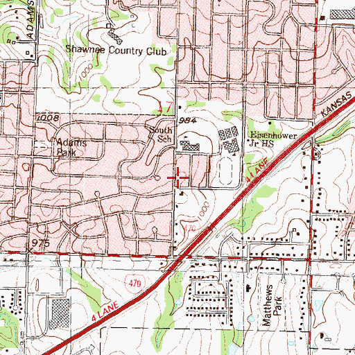 Topographic Map of First Free Methodist Church, KS