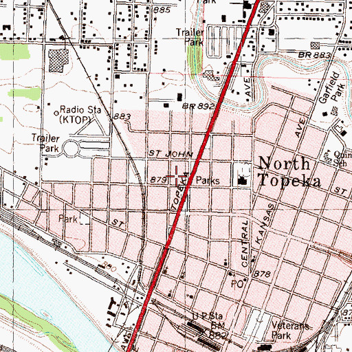 Topographic Map of Temple Israel, KS