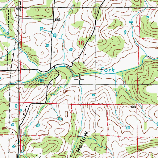 Topographic Map of Cooper Hollow, AR