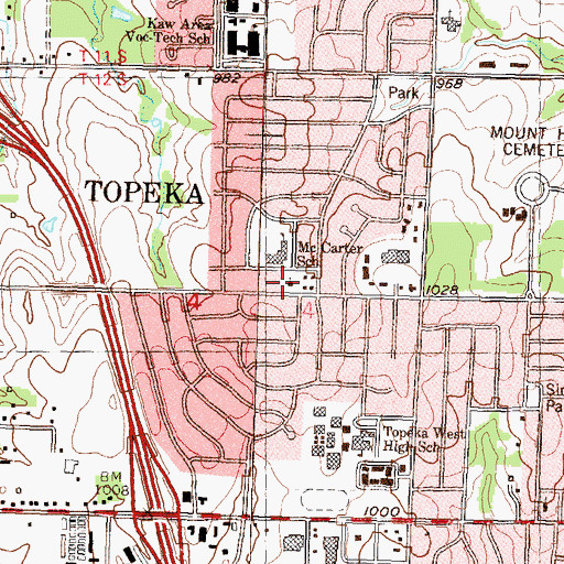 Topographic Map of 17th Street Church of Christ, KS