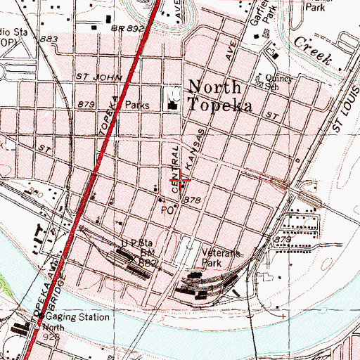 Topographic Map of Kansas Avenue United Methodist Church, KS