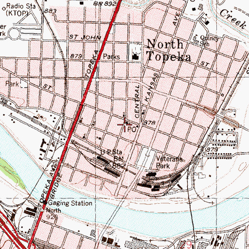 Topographic Map of North Topeka Baptist Church, KS