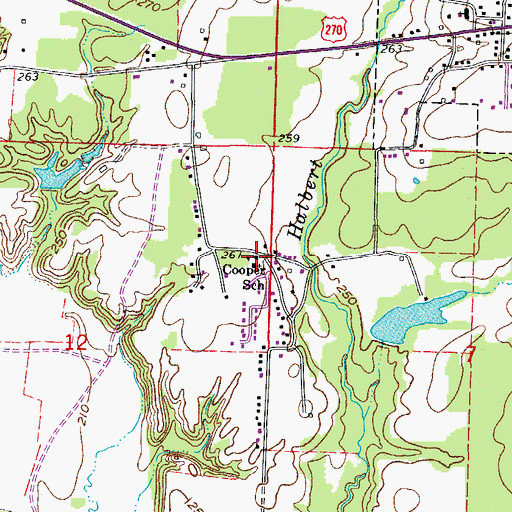 Topographic Map of Cooper School, AR