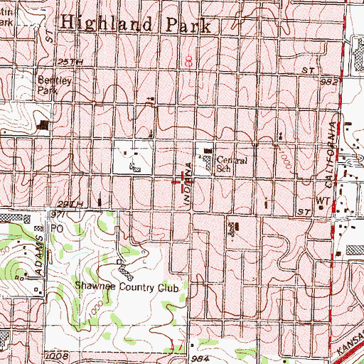 Topographic Map of New Mount Zion Baptist Church, KS