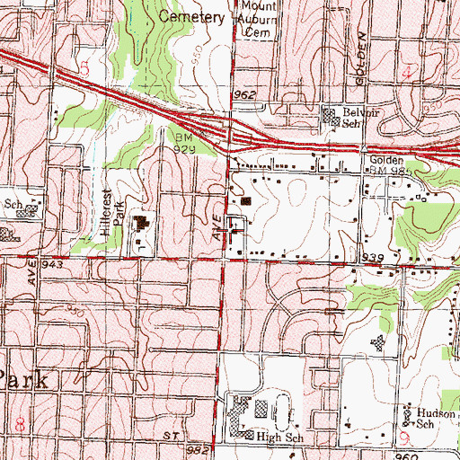 Topographic Map of Trinity Baptist Church, KS