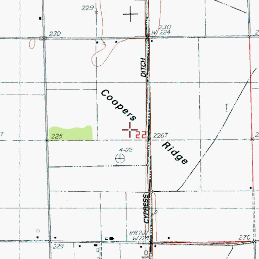 Topographic Map of Coopers Ridge, AR
