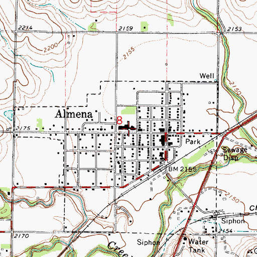 Topographic Map of Almena Elementary School, KS