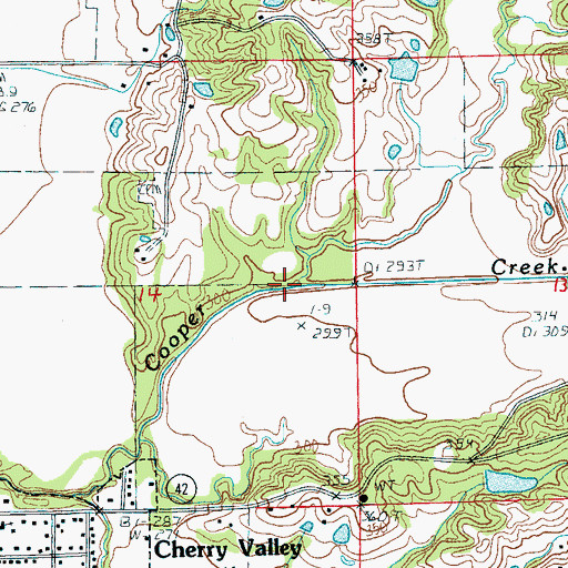 Topographic Map of Coopey Creek, AR