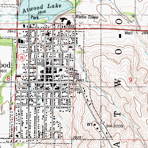 Topographic Map of Rawlins County Junior / Senior High School, KS