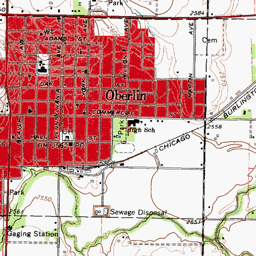 Topographic Map of Decatur Community Junior / Senior High School, KS