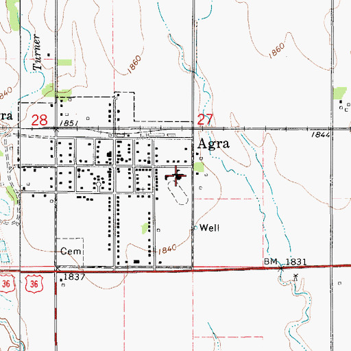 Topographic Map of Thunder Ridge Middle School, KS