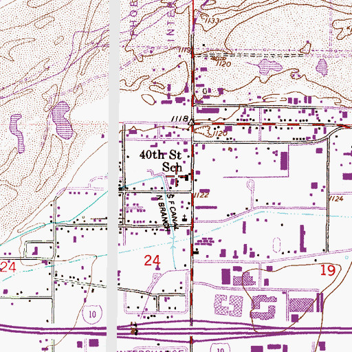 Topographic Map of Fortieth Street School, AZ