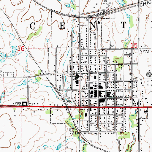 Topographic Map of Rock Hills Elementary School, KS