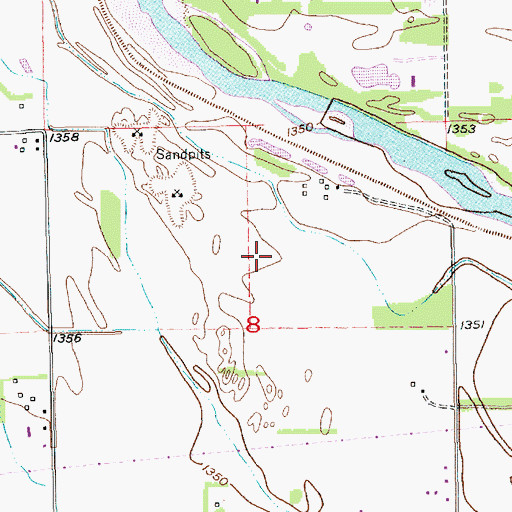 Topographic Map of Cuba High School, KS