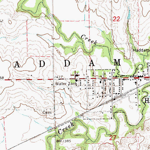 Topographic Map of North Central Elementary School, KS