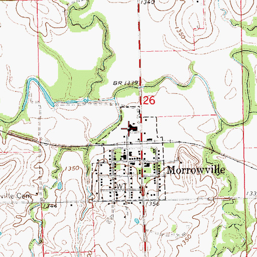 Topographic Map of North Central High School, KS