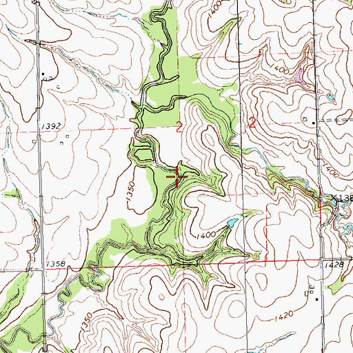 Topographic Map of Beattie Elementary School, KS