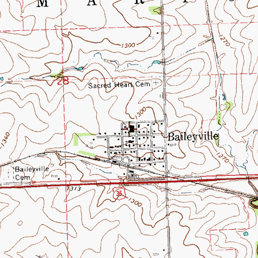 Topographic Map of B and B Junior / Senior High School, KS