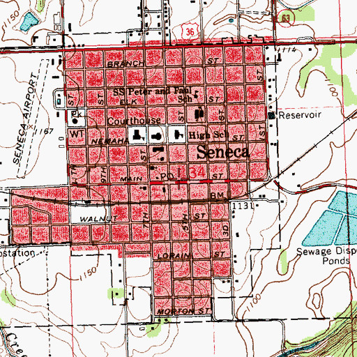Topographic Map of Marshall-Nemaha School, KS