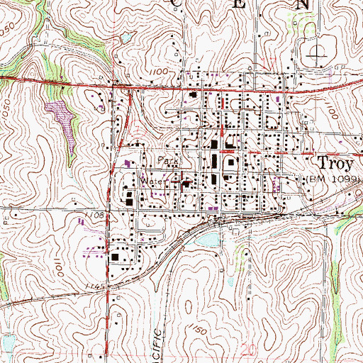 Topographic Map of Troy Grade School, KS