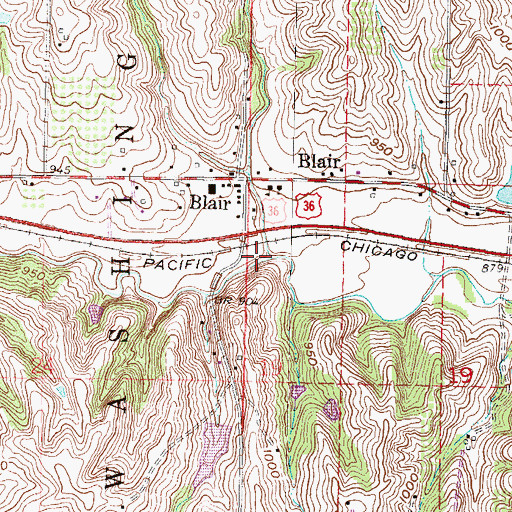 Topographic Map of Duncan Creek, KS