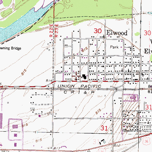 Topographic Map of Riverside Junior High School, KS