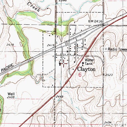 Topographic Map of Clayton Elementary School, KS