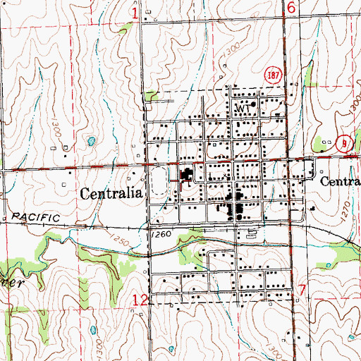 Topographic Map of Centralia Elementary School, KS