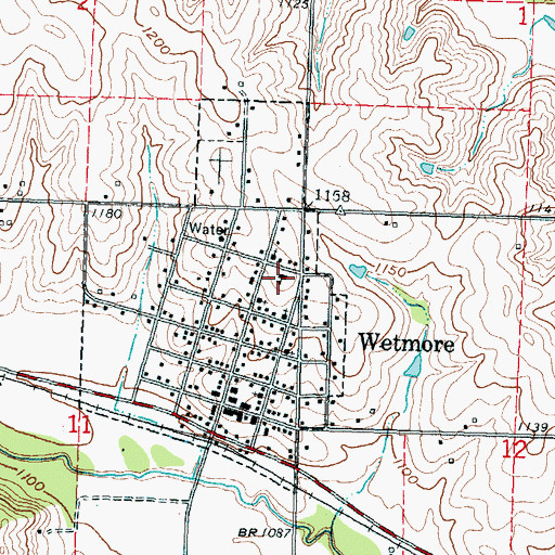 Topographic Map of Wetmore Academic Center, KS