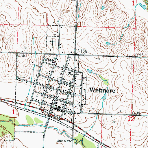 Topographic Map of Wetmore Elementary School, KS