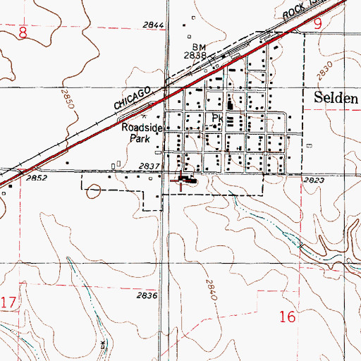 Topographic Map of Golden Plains Elementary School, KS