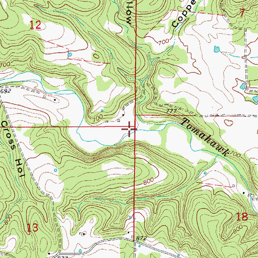 Topographic Map of Copper Mine Hollow, AR
