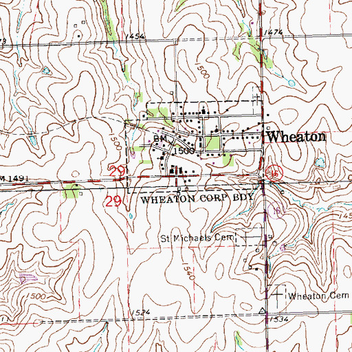 Topographic Map of Wheaton Elementary School, KS