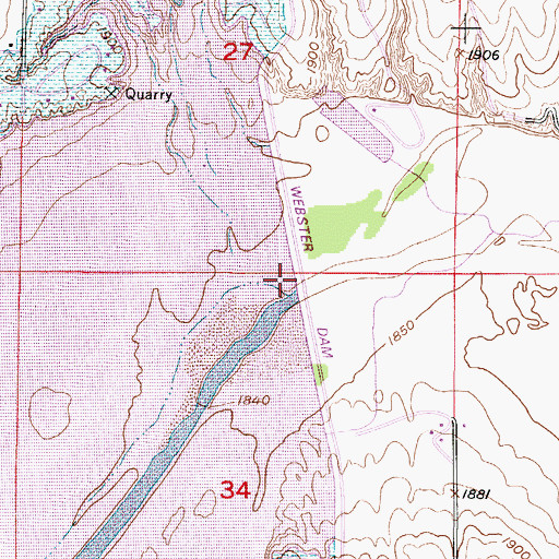 Topographic Map of Webster Dam, KS