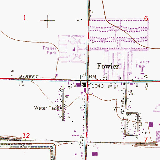 Topographic Map of Fowler, AZ