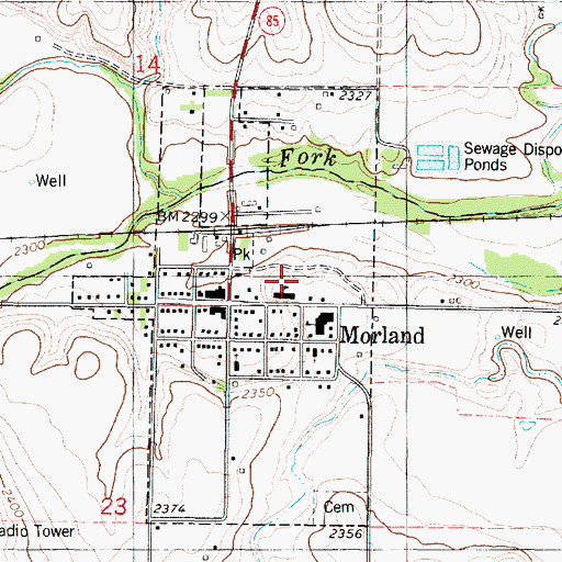 Topographic Map of Morland Elementary School, KS