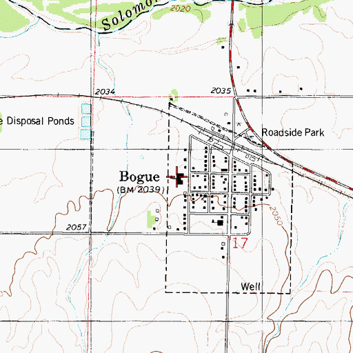 Topographic Map of Bogue Elementary School (historical), KS