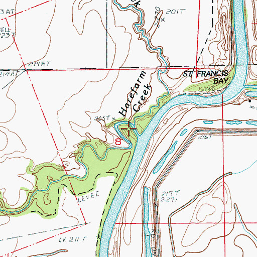 Topographic Map of Copperas Creek, AR