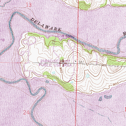 Topographic Map of Paradise Point Public Use Area, KS